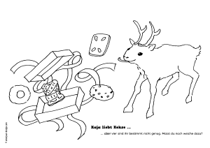 Rästel-Adventskalender-Ausmalbild: Kekse für Kaja